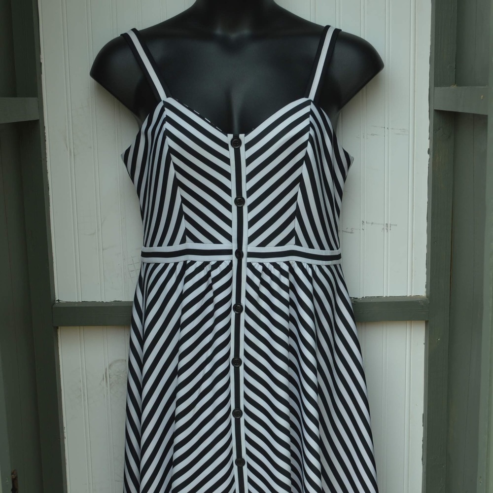 NY&CO Eva Mendes Striped Midi Dress